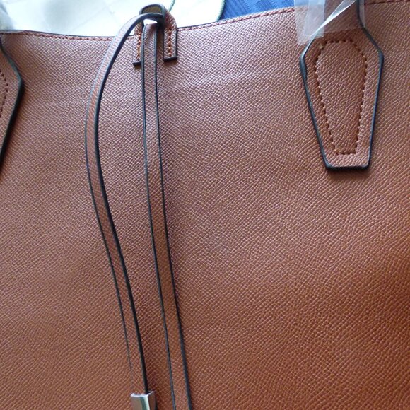 ROAMAN'S BROWN FAUX LEATHER HANDBAG TOTE ON OR OFF SHOULDER WEAR BEACH SHOPPING - Picture 2 of 8
